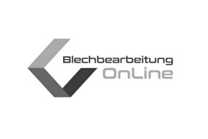 Logo mit Icon und Namensschriftzug des Online-Portals Blechbearbeitung OnLine